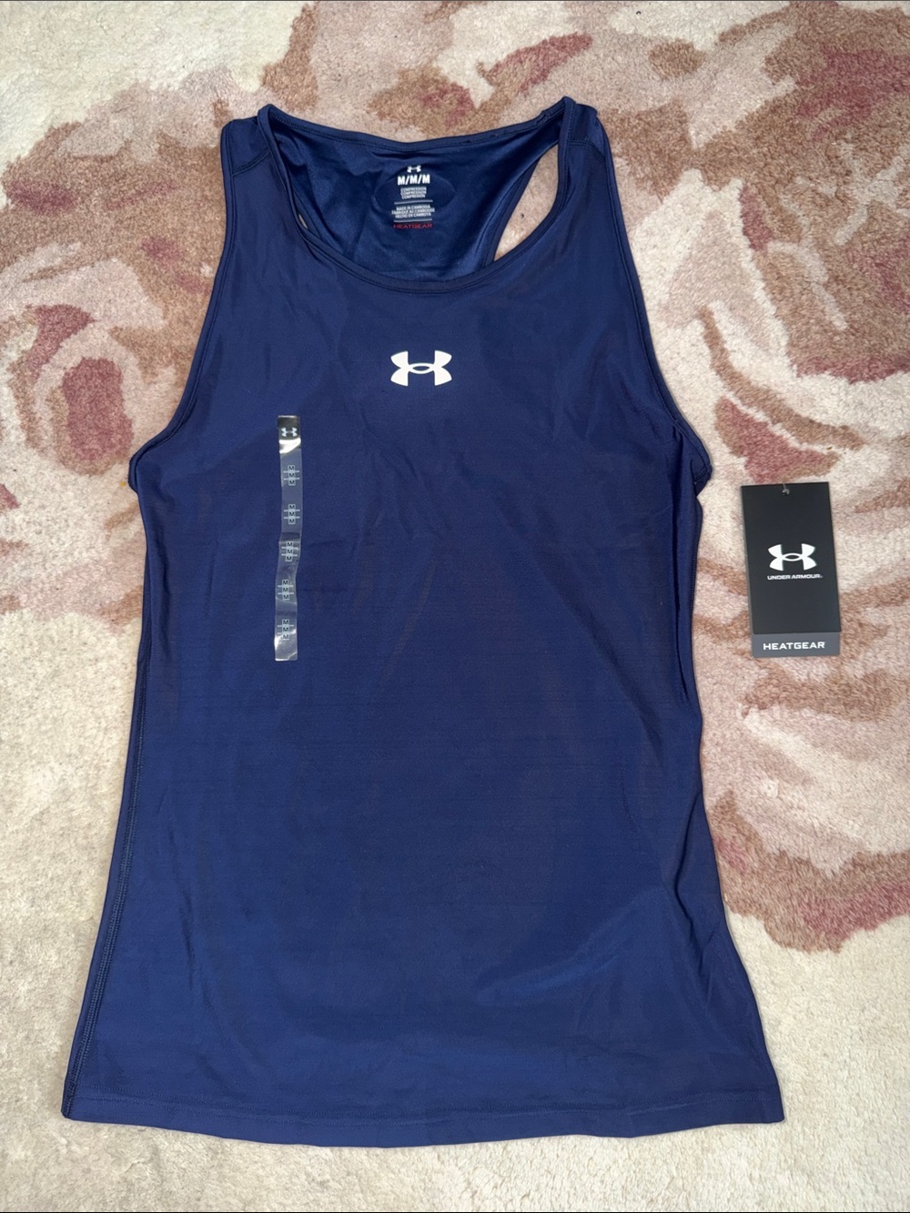 NEW Under Armour Deep Navy Racerback Performance Compression Tank